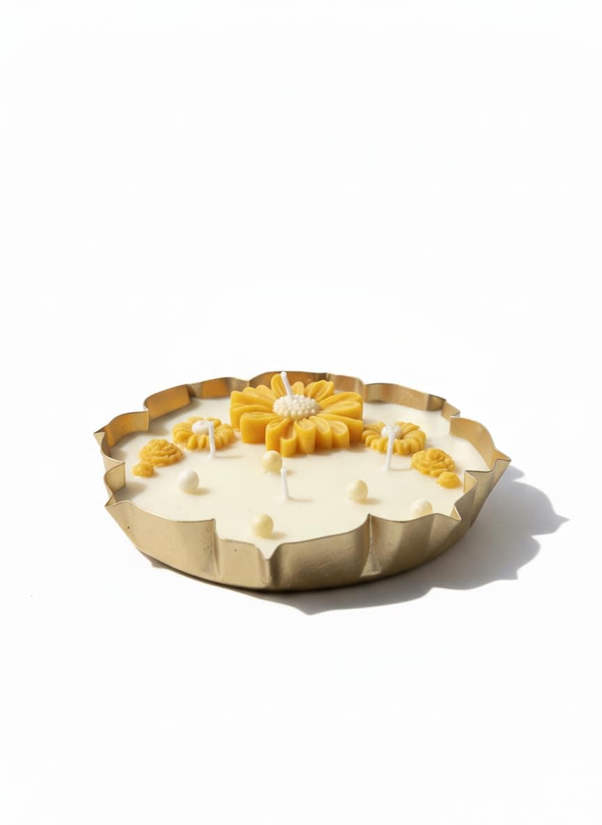 Lotus Urli Floral Candle