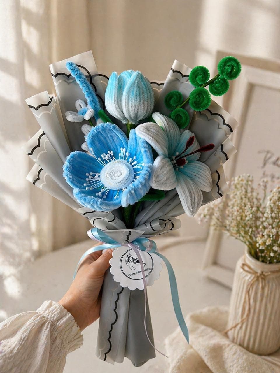 Forever Blue Bouquet (3 Blooms)
